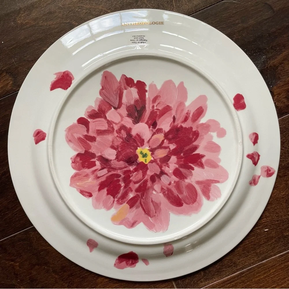 Vintage Anthropologie 2 PIECE Anais Bowl + Dinner Plate set
